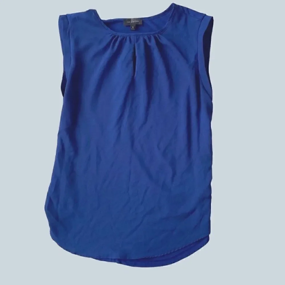 The Limited Blue Sleeveless Tunic Pullover Blouse SZ XS